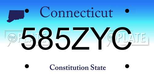 585ZYC Connecticut License Plate