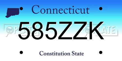 585ZZK Connecticut License Plate