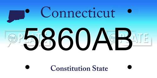 5860AB Connecticut License Plate