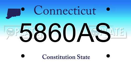 5860AS Connecticut License Plate
