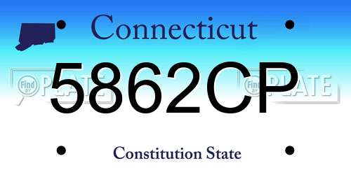 5862CP Connecticut License Plate