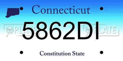 5862DI Connecticut License Plate