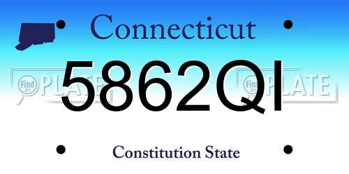 5862QI Connecticut License Plate