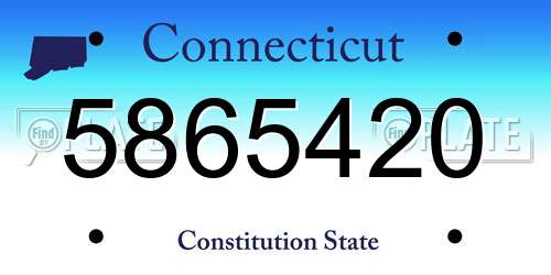 5865420 Connecticut License Plate