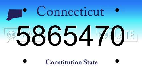 5865470 Connecticut License Plate