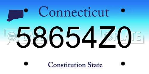58654Z0 Connecticut License Plate