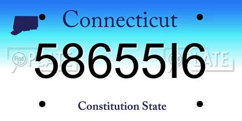 58655I6 Connecticut License Plate