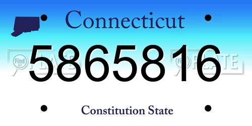 5865816 Connecticut License Plate