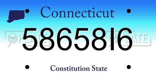 58658I6 Connecticut License Plate