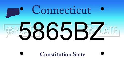 5865BZ Connecticut License Plate