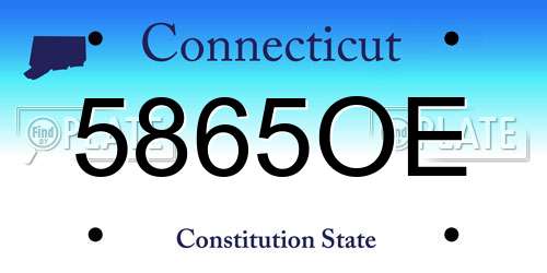 5865OE Connecticut License Plate