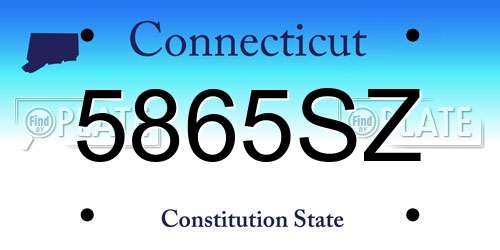 5865SZ Connecticut License Plate