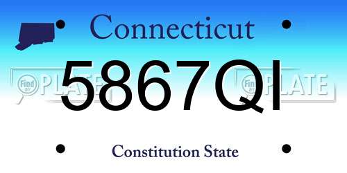 5867QI Connecticut License Plate