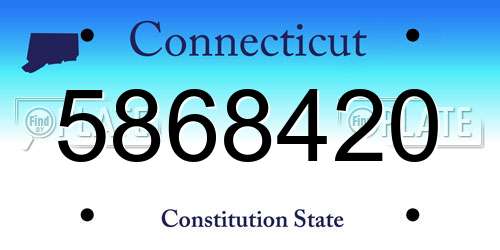 5868420 Connecticut License Plate