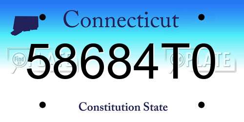58684T0 Connecticut License Plate