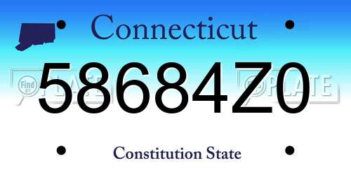 58684Z0 Connecticut License Plate