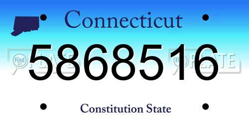 5868516 Connecticut License Plate