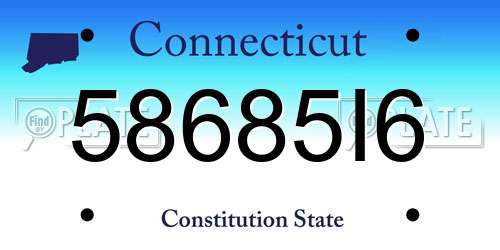 58685I6 Connecticut License Plate