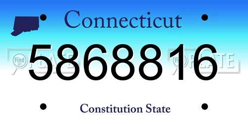5868816 Connecticut License Plate