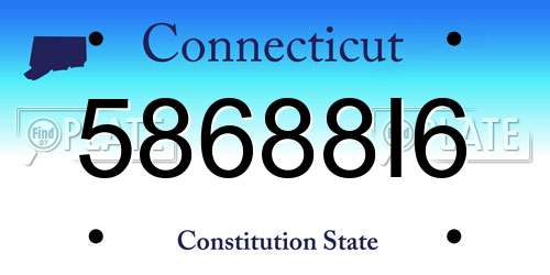 58688I6 Connecticut License Plate