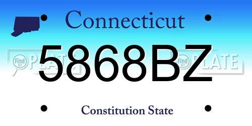 5868BZ Connecticut License Plate
