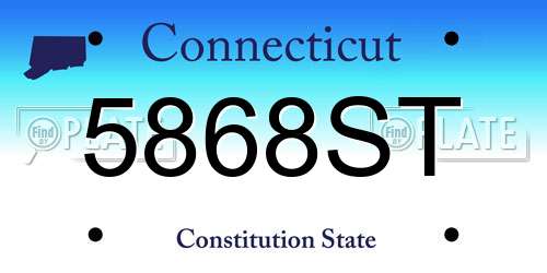 5868ST Connecticut License Plate