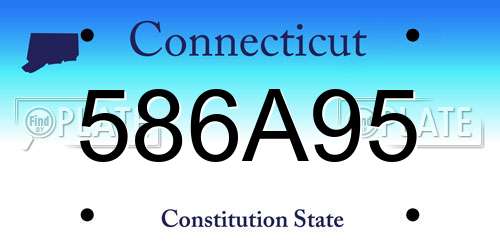 586A95 Connecticut License Plate