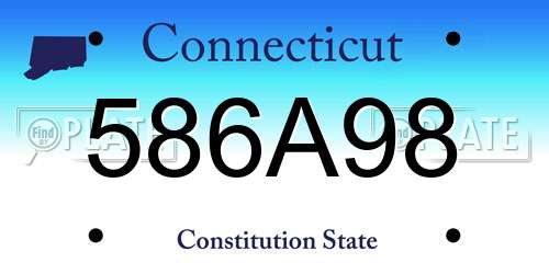 586A98 Connecticut License Plate