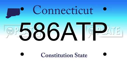 586ATP Connecticut License Plate