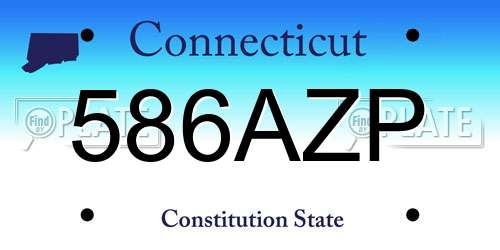 586AZP Connecticut License Plate