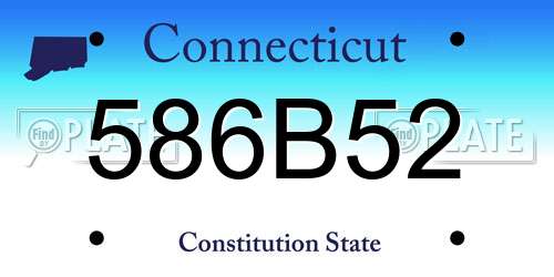 586B52 Connecticut License Plate