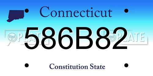 586B82 Connecticut License Plate