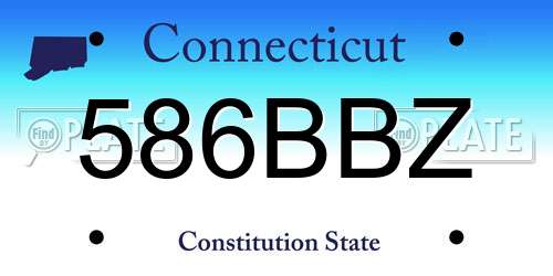 586BBZ Connecticut License Plate