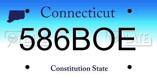 586BOE Connecticut License Plate