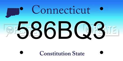 586BQ3 Connecticut License Plate