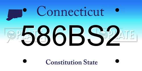 586BS2 Connecticut License Plate