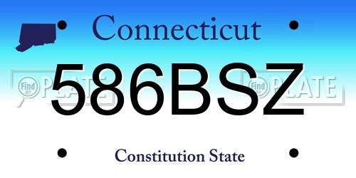 586BSZ Connecticut License Plate