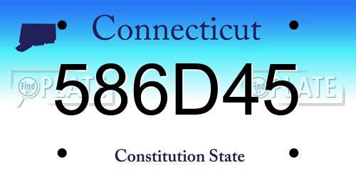 586D45 Connecticut License Plate