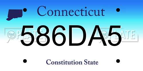 586DA5 Connecticut License Plate