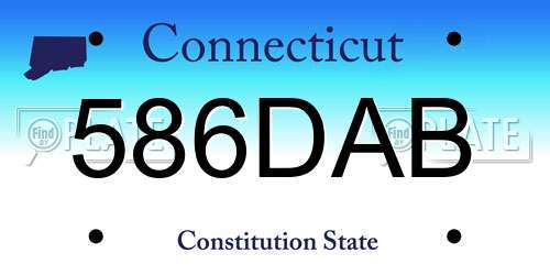 586DAB Connecticut License Plate