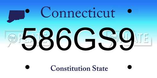 586GS9 Connecticut License Plate