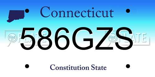 586GZS Connecticut License Plate