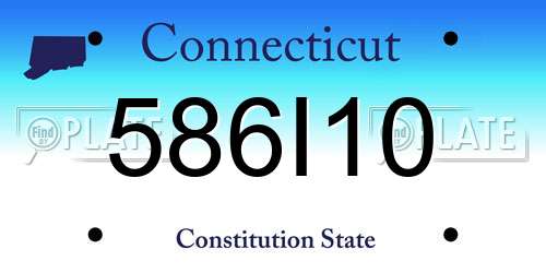 586I10 Connecticut License Plate