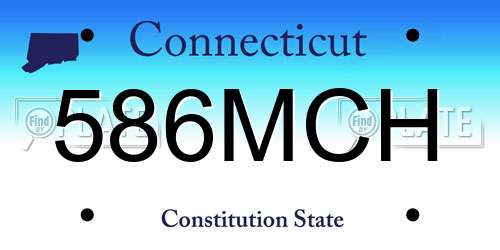 586MCH Connecticut License Plate
