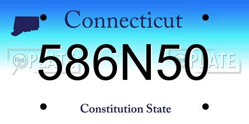586N50 Connecticut License Plate