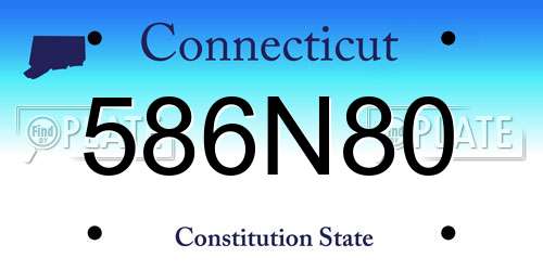 586N80 Connecticut License Plate