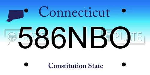 586NBO Connecticut License Plate