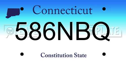 586NBQ Connecticut License Plate