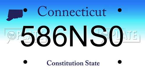 586NS0 Connecticut License Plate