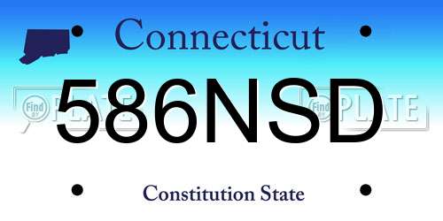 586NSD Connecticut License Plate